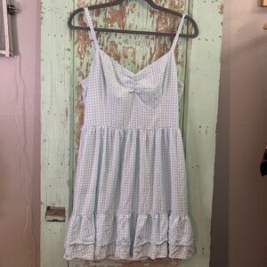 Hollister Blue and White Gingham Mini Dress